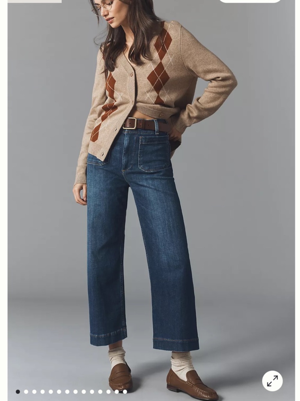 Anthropologie Colette Crop High-Rise Wide-Leg Jeans by Maeve